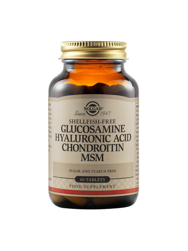 SOLGAR - Glucosamine, Hyaluronic Acid, Chondroitin & MSM - 60 таблетки