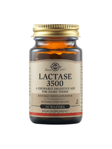 SOLGAR - Lactase 3500 Natural Vanilla Flavour - 30 дъвчащи таблетки