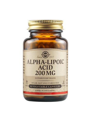 SOLGAR - Alpha Lipoic Acid 200 mg - 50 веган капсули