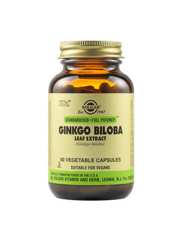 SOLGAR - Ginkgo Biloba Leaf Extract - 60 веган капсули