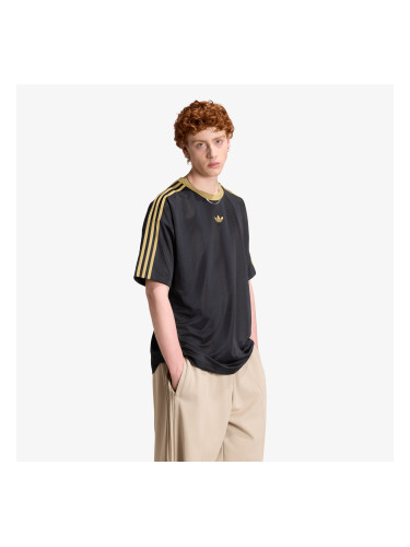 Тениска adidas Adicolor Jacquard Jersey Black/ Dark Football Gold S