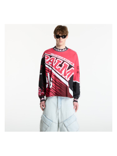 Тениска Palm Angels Racing Loose Long-Sleeved T-Shirt UNISEX White/ Navy Blue M