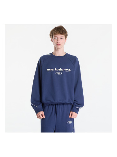 Суитшърт New Balance Trackside French Terry Crew Nb Navy XXL
