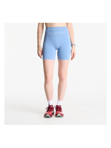 Къси панталони Nike Pro Seamless Women's Dri-FIT High-Waisted 5" Biker Shorts Work Blue XS