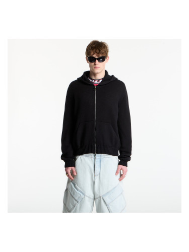 Суитшърт Palm Angels Curved Logo Knit Hoodie UNISEX Black/ Off White S
