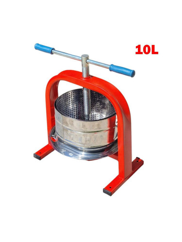 Преса за грозде, ръчна, Dionis Inox, 10 л обем на контейнер, двойна вана
