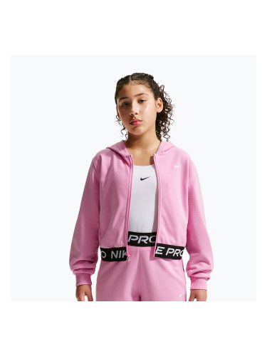 Детски суитшърт Nike Pro Fleece pink rise/pink rise/black/white