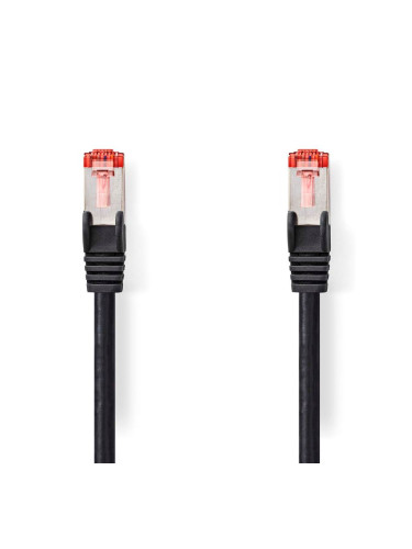 LAN кабел, S/FTP, cat. 6, Cu, черен, 1m, 28AWG, CCGL85221BK10, Nedis