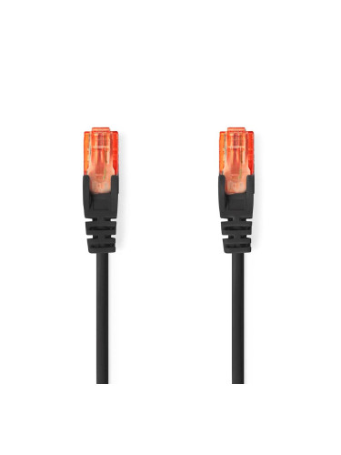 LAN кабел, U/UTP, cat. 6, Cu, черен, 0.5m, 28AWG, CCGL85200BK05, Nedis
