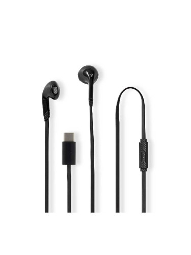 Слушалки, NEDIS, HPWD4024BK, USB-C, черни