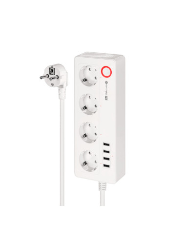 Wi-Fi smart Разклонител 4-ка, 4xUSB, 1.6m, бял, KM2250