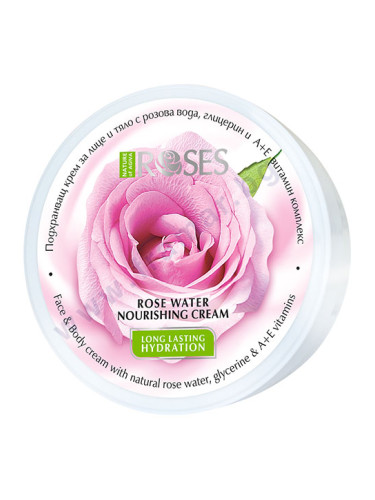 ПОДХРАНВАЩ КРЕМ ЗА ЛИЦЕ И ТЯЛО ROSES С РОЗОВА ВОДА 100 мл NATURE OF AGIVA