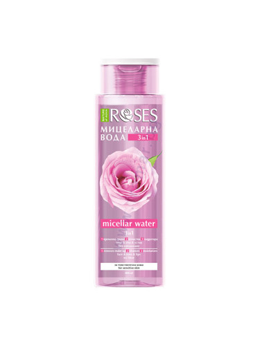 МИЦЕЛАРНА ВОДА ROSES 3 В 1 ЗА ЧУВСТВИТЕЛНА КОЖА 400 мл NATURE OF AGIVA