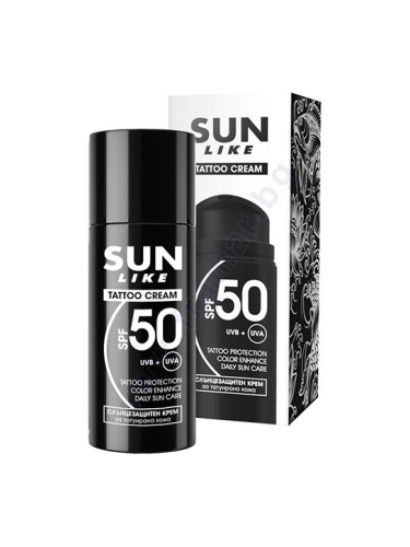 СЪН ЛАЙК СЛЪНЦЕЗАЩИТЕН КРЕМ ЗА ТАТУИРАНА КОЖА SPF50 100 мл