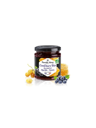 Конфитюр от био мед, боровинки и грозде, 220 g
