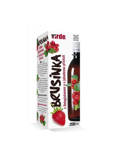 Червена боровинка + бета-глюкани от гъба Рейши 200 ml сироп, с вкус на ягода | Virde