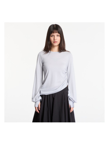 Тениска Y-3 Wool Cinched Drape Long Sleeve Long-Sleeve Top Lgh Solid Grey L