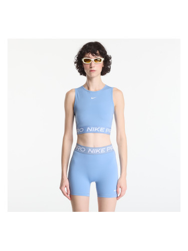 Nike Pro Women's Dri-FIT Cropped Tank Top Work Blue/ White XS