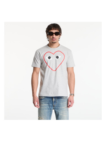 Тениска Comme des Garçons PLAY T-Shirt Logo Print Knit UNISEX Top Gray XS