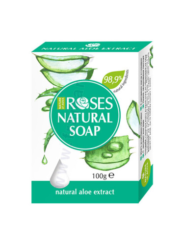 НАТУРАЛЕН САПУН ROSES С ЕКСТРАКТ ОТ АЛОЕ 100 г NATURE OF AGIVA