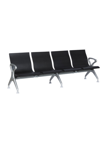 Посетителска пейка с 4 места Sonata Blum CR-1035-4, Черна