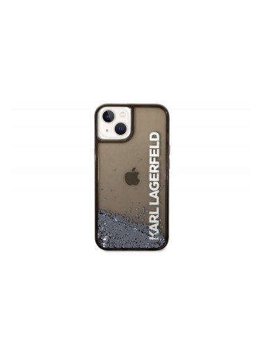 Гръб Karl Lagerfeld Translucent Liquid Glitter Case за iPhone 14 Plus - Черен
