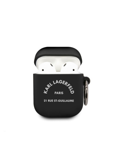 Калъф Karl Lagerfeld Rue St Guillaume Silicone Case за AirPods 1/2 - Черен