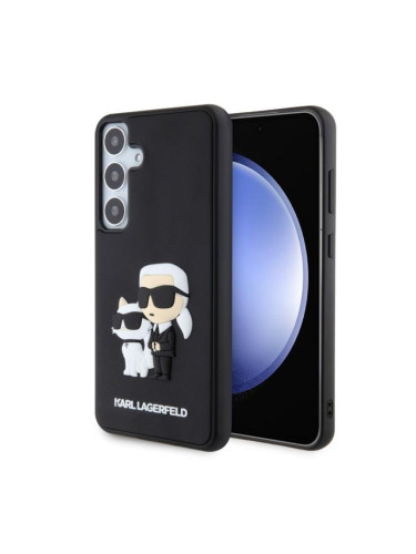 Гръб Karl Lagerfeld 3D Rubber Karl and Choupette Case за Samsung Galaxy S24 Plus - Черен