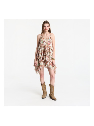 Облекло AllSaints Cavarly Mini Dress Oceano Soft Pink 6