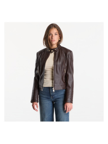 Яке GUESS Marlene Caribou Pu Moto Jacket Chocco Brown S