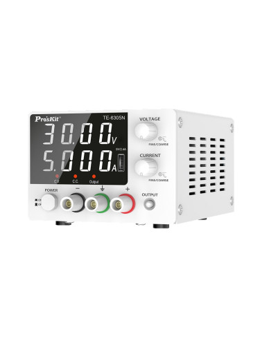 DC лабораторен захранващ блок, линеен, 0-5A, 0-30V, 150W, 1 канал, TE-6305NB, PRO'S KIT