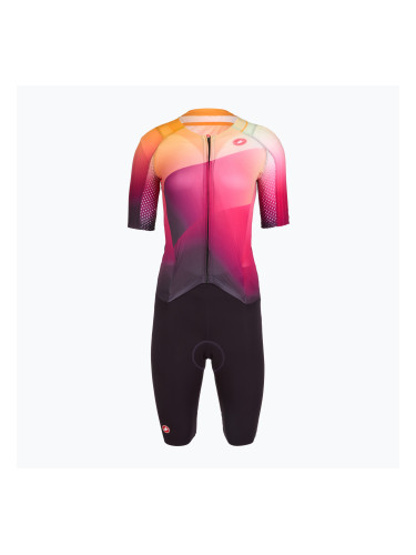 Дамски велосипеден гащеризон Castelli Free Sanremo 3 SS W dark night shade/vivid orange-bright rose