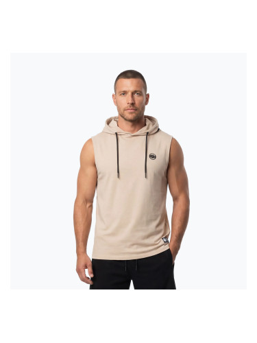 Мъжки суитшърт за тренировка Pitbull Mercado Hilltop Sleeveless Hooded pale sand