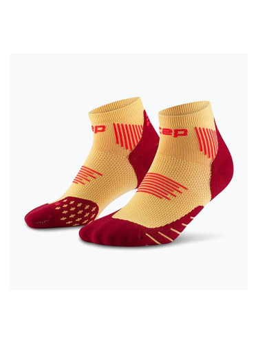 CEP дамски чорапи за компресия Run Low Cut 5.0 marigold/burdony
