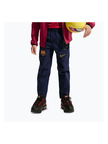 Детски футболни панталони Nike FC Barcelona Tech Woven blackened blue/black/mineral yellow