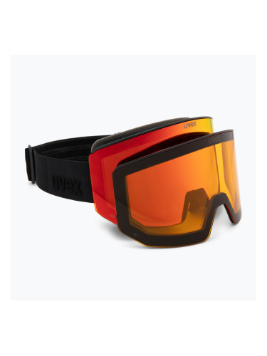 Скиорска маска Uvex Lace Attract FM black matt/mirror red