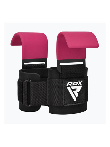 Каишки за вдигане на тежести с кукички RDX W5 Weight Lifting Hook Strap pink