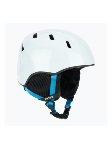 Детска скиорска каска Briko Makalu Jr shiny white/lochmara blue