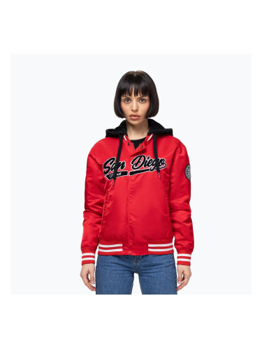 Дамско яке Pitbull Angela San Diego Hooded Varsity fluo/red