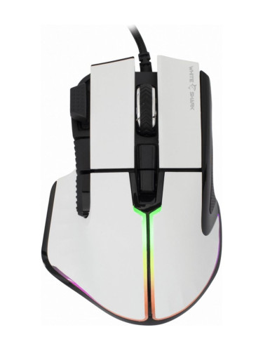  Гейминг мишка White Shark - MARROK GM-9006, оптична, бяла