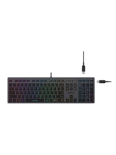  Клавиатура A4Tech - Fstyler FX60H, RGB, черна