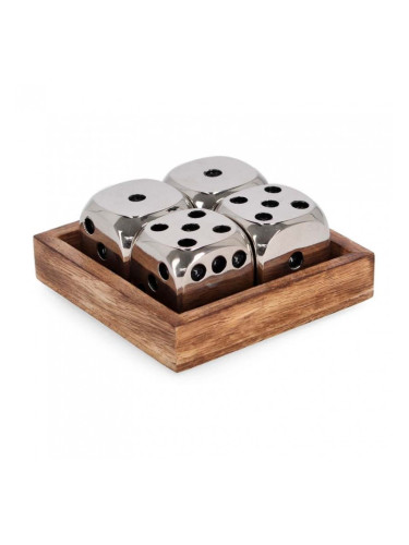 Сребристи декоративни зарове 10,5x10,5