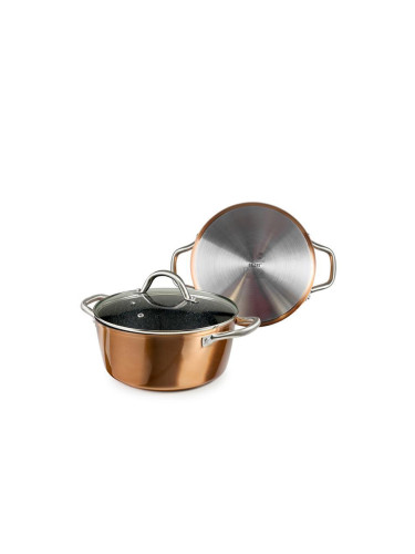 Тенджера IBILI Natura Copper със стъклен капак - Ø20 х h9 см