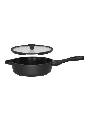 Индукционен тиган MAKU Foodie със стъклен капак и керамично покритие - Ø28 x h10 см