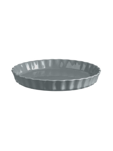 Керамична кръгла форма за тарт EMILE HENRY DEEP FLAN DISH дълбока - Ø28 см - цвят перленосив