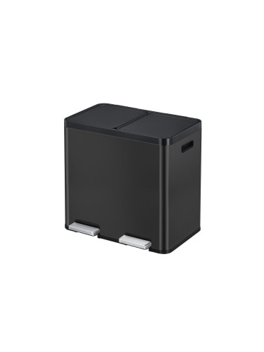Кош за разделно събиране на отпадъци EKO ESSENTIAL с 2 педала (2 х 22 л) - черен