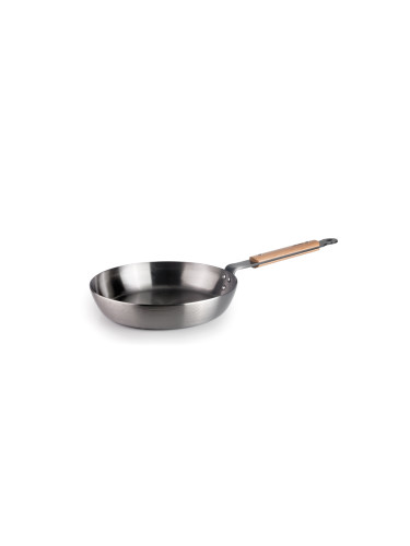 Стоманен тиган IBILI KarbonSteel с дървена дръжка - Ø20 x h4.4 см
