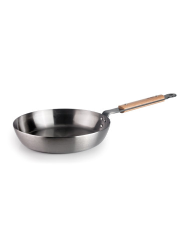 Стоманен тиган IBILI KarbonSteel с дървена дръжка - Ø24 x h4.7 см
