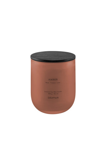 Ароматна свещ BLOMUS TUOKSU с аромат Amber - Ø9 х h11 см - цвят рустикалнокафяв