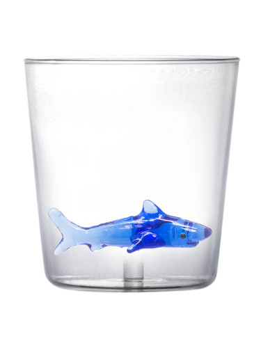 Стъклена чаша Vin Bouquet SHARK с декорация - 350 мл